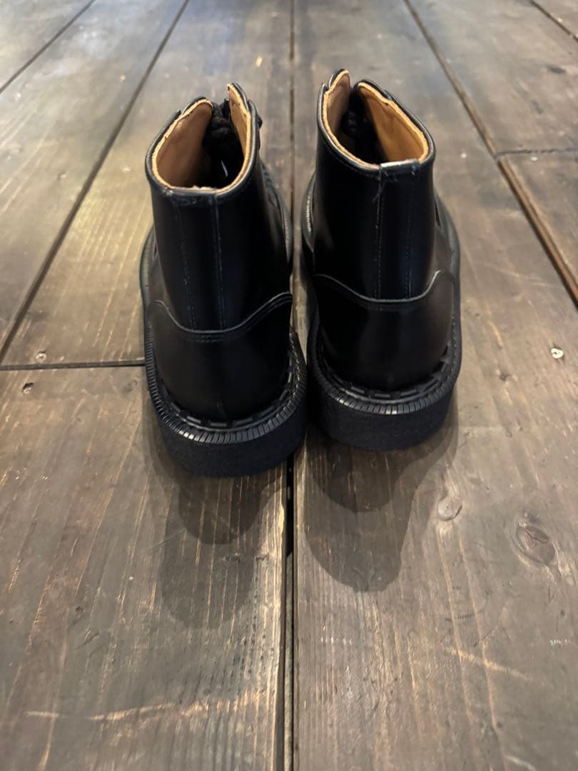 ジョージコックス　黒 編み込みデザイン ハイカットブーツ