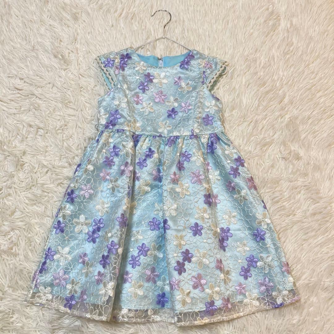 anyFAM フォーマルドレスワンピース花柄刺繍　110cm 七五三入学式発表会