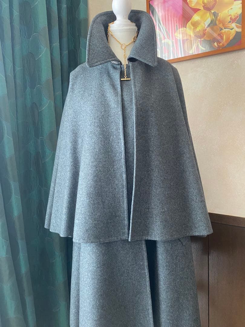 新品同様❣️エルメスHERMESケープマント カシミア100%コート