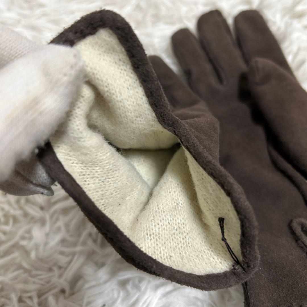 GUCCI 手袋　グローブ　ホースビット　スエード　ブラウン　レディース
