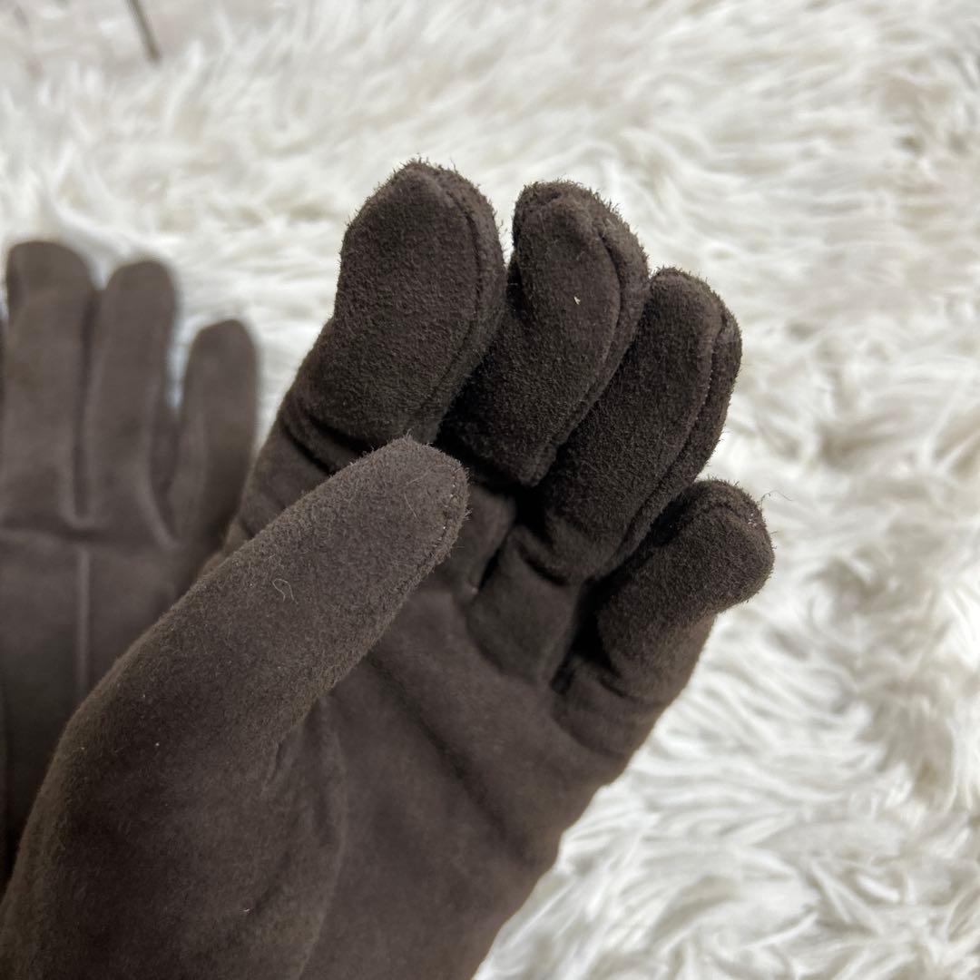 GUCCI 手袋　グローブ　ホースビット　スエード　ブラウン　レディース