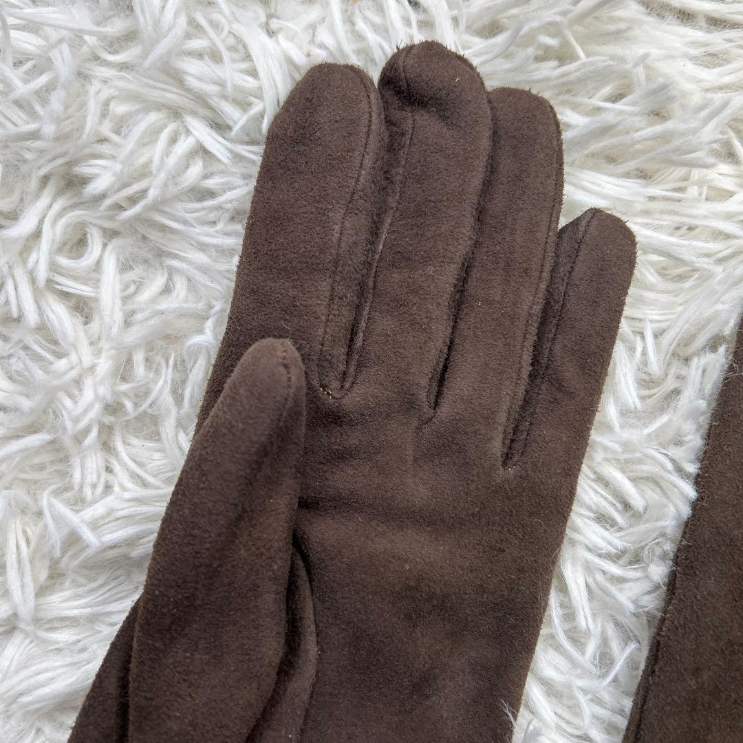 GUCCI 手袋　グローブ　ホースビット　スエード　ブラウン　レディース