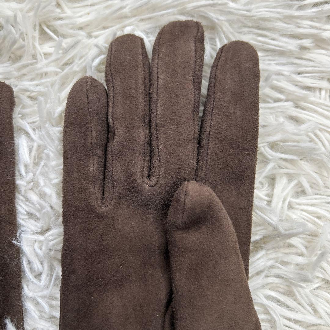 GUCCI 手袋　グローブ　ホースビット　スエード　ブラウン　レディース