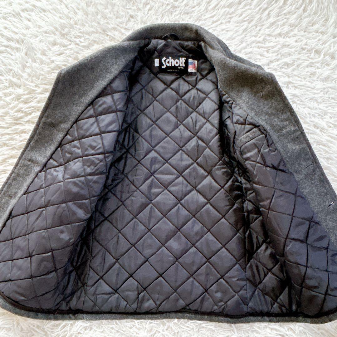 美品　Schott ショット ピーコート キルティング　USA製 サイズ38