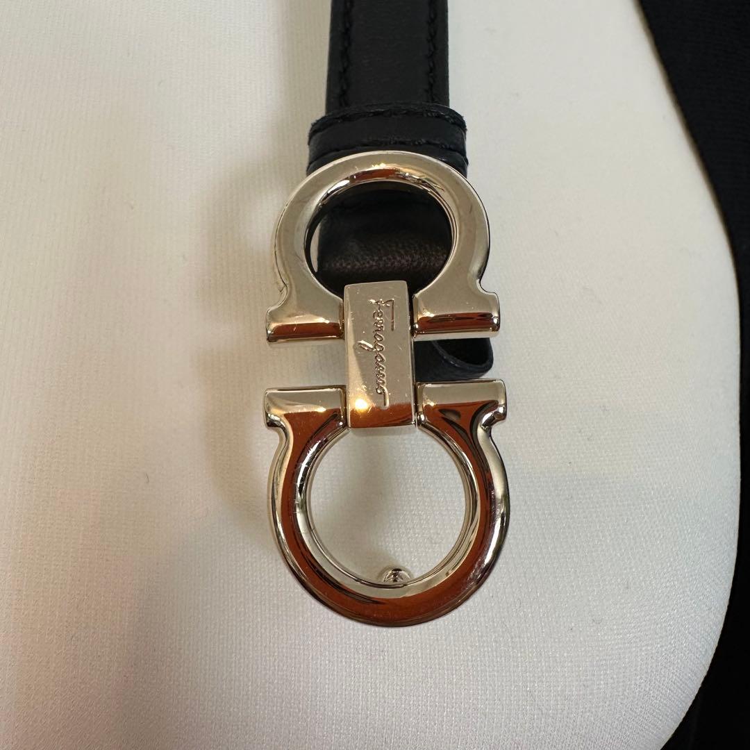 ★サルヴァドーレ フェラガモ★ウールシルクロングカーディガン 黒 ベルト付