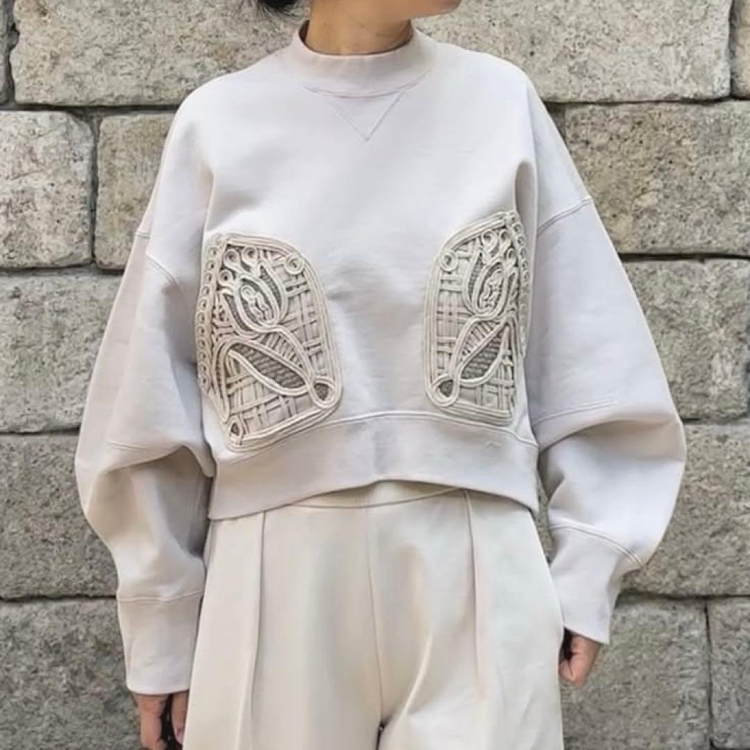 25SS 美品 マメクロゴウチ コード刺繍 スウェット トレーナー L