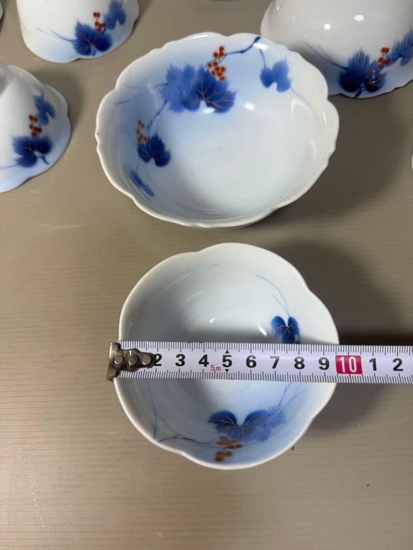 2207   有田焼 芳祥堂特製　葡萄瑠璃　中鉢5客　小鉢5客