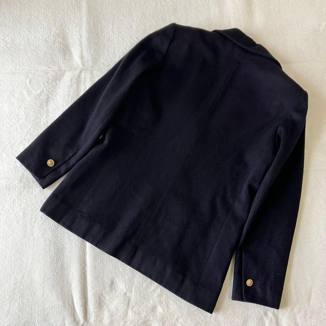 ★美品★イヴサンローラン　ジャケット　42 カシミヤ混　金ボタン　ロゴボタン