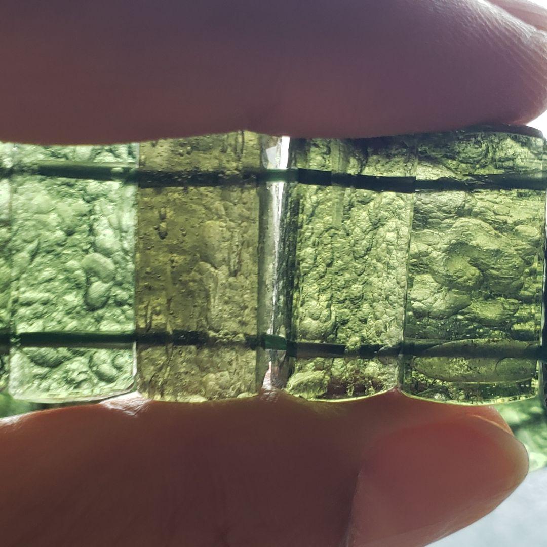 天然 モルダバイト 48.82g【鑑別書付き】 ブレスレット バングル