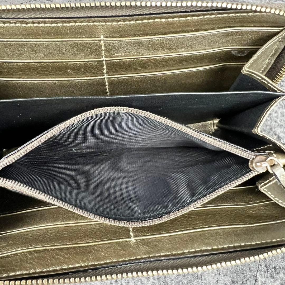 GUCCI GGキャンバス ラウンドファスナー 長財布