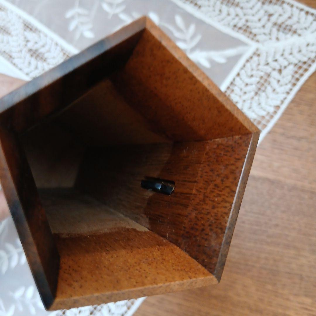 黒柿 五角形 壁掛け花器 花入れ 一輪挿し 中筒付き レトロ フラワーベース