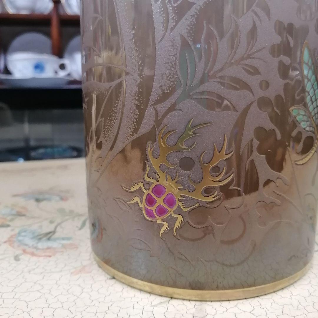 イタリア　アートモルベッリ　花瓶　金彩 金蝕　陶磁器