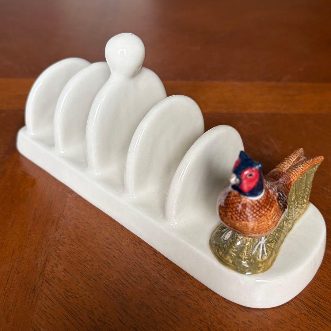 【レア美品】英国製　Quail Pottery★キジ★可愛いトーストラック