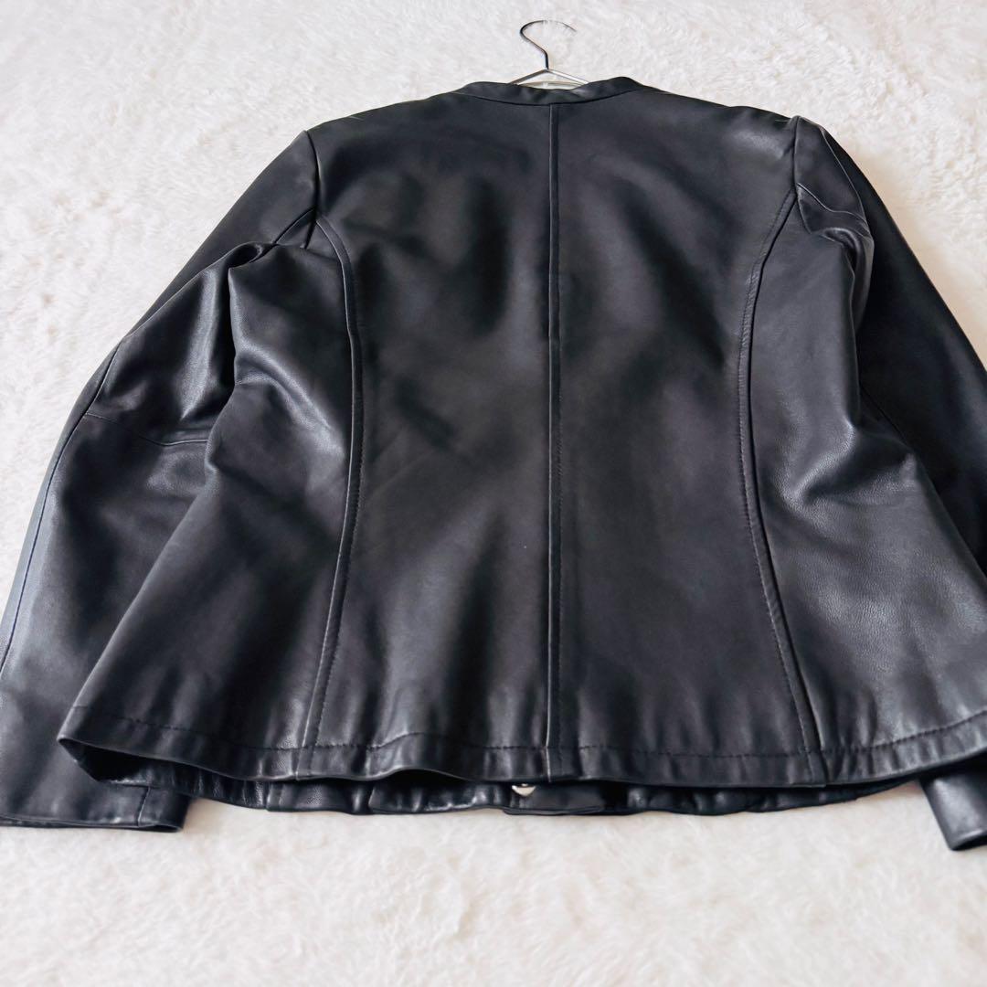 美品✨ ロートレアモン レザージャケット シングル ノーカラー 38 ラムレザー