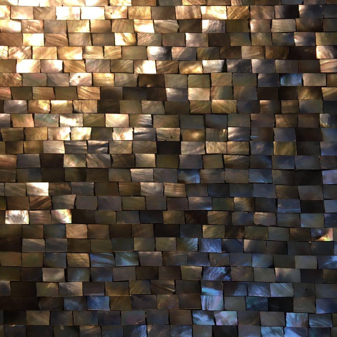 黒系螺鈿風トレイ　o