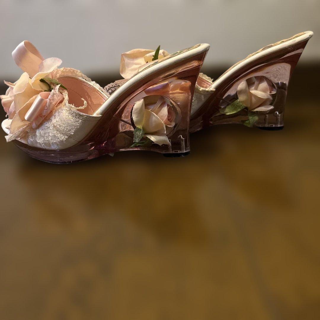 ジーザスディアマンテ 薔薇ミュール ピンク　レア　24-24.5