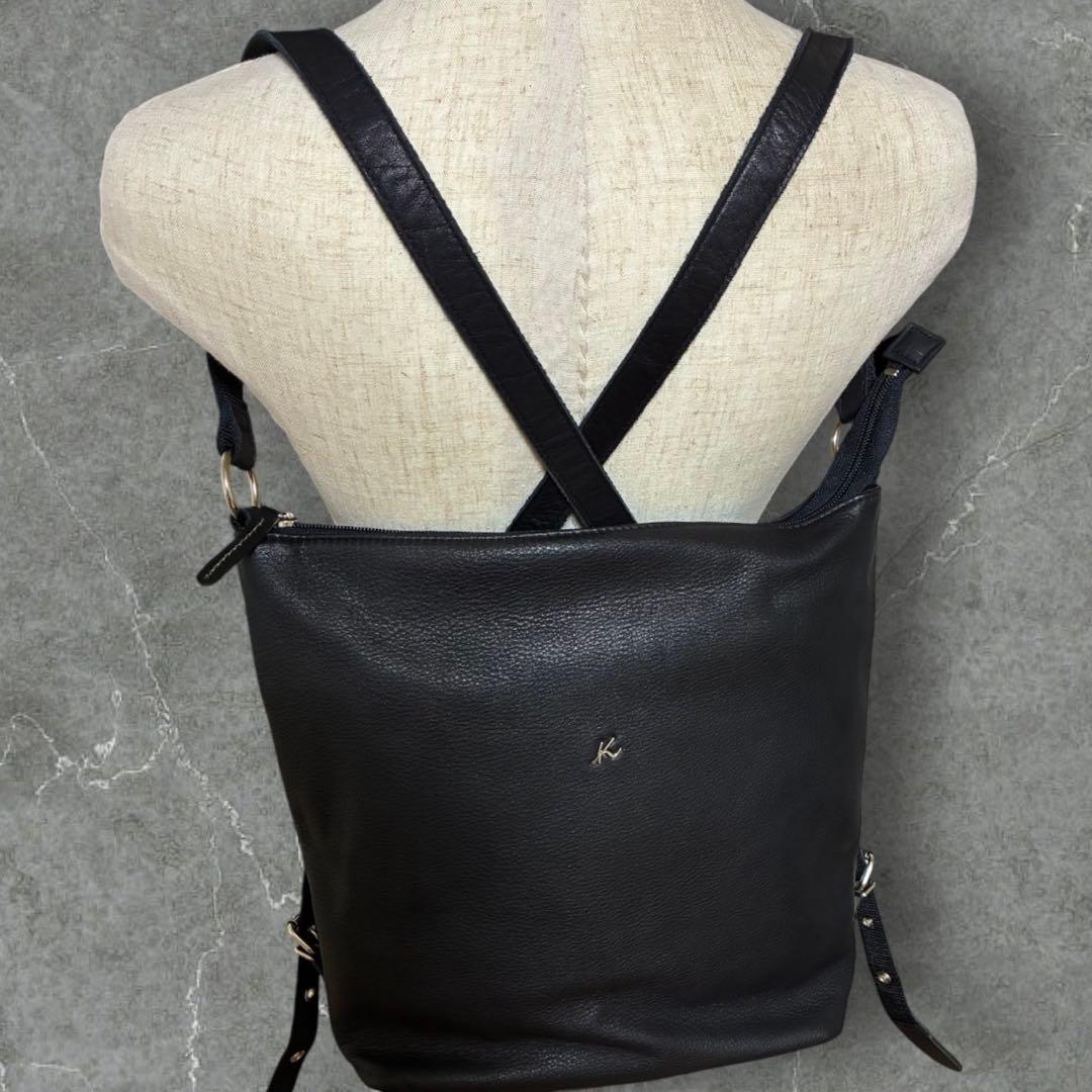 【まみ様】　　　　　　　　　キタムラ 2WAY ショルダーバッグ 黒牛革 美品