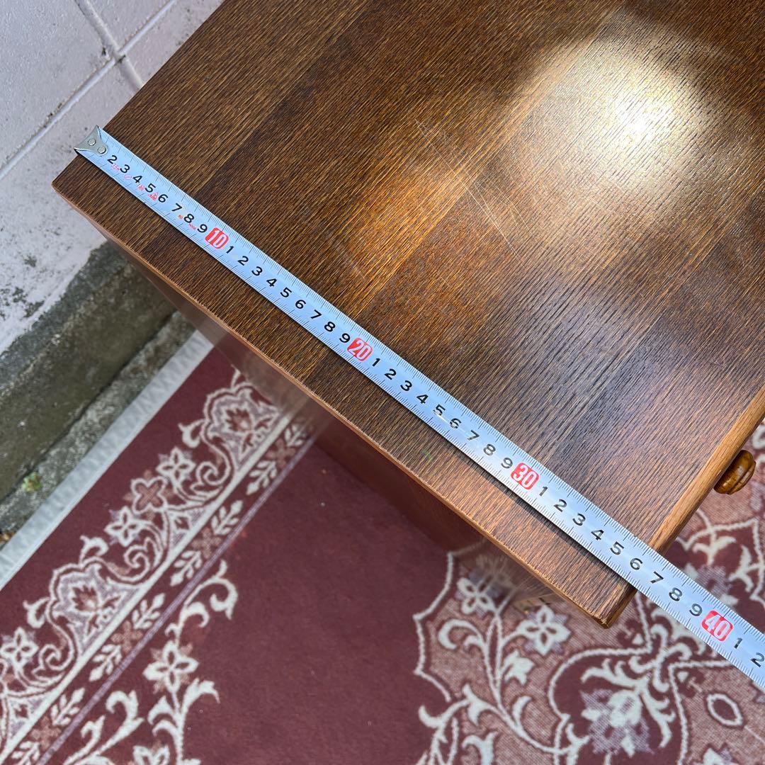 古家具ビンテージ品◾️オーク材突板 引き出し5杯 整理棚 収納棚 木製キャビネット