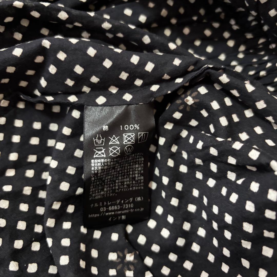 メゾン ド ソイル　80s コットン ブロック プリント Vネック シャツ