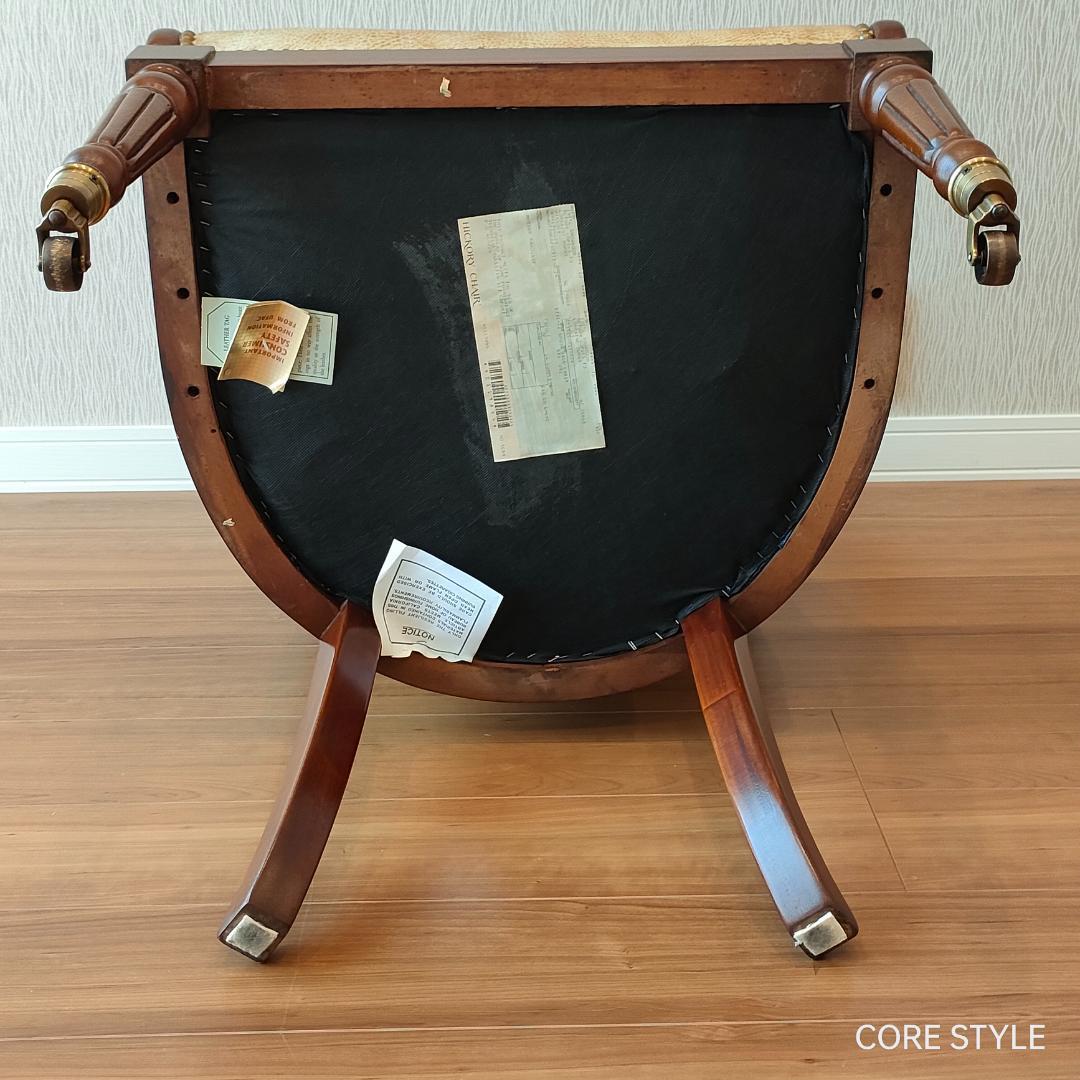 希少　ヒッコリーチェア　キャスター付き　クラシック家具　太鼓鋲②