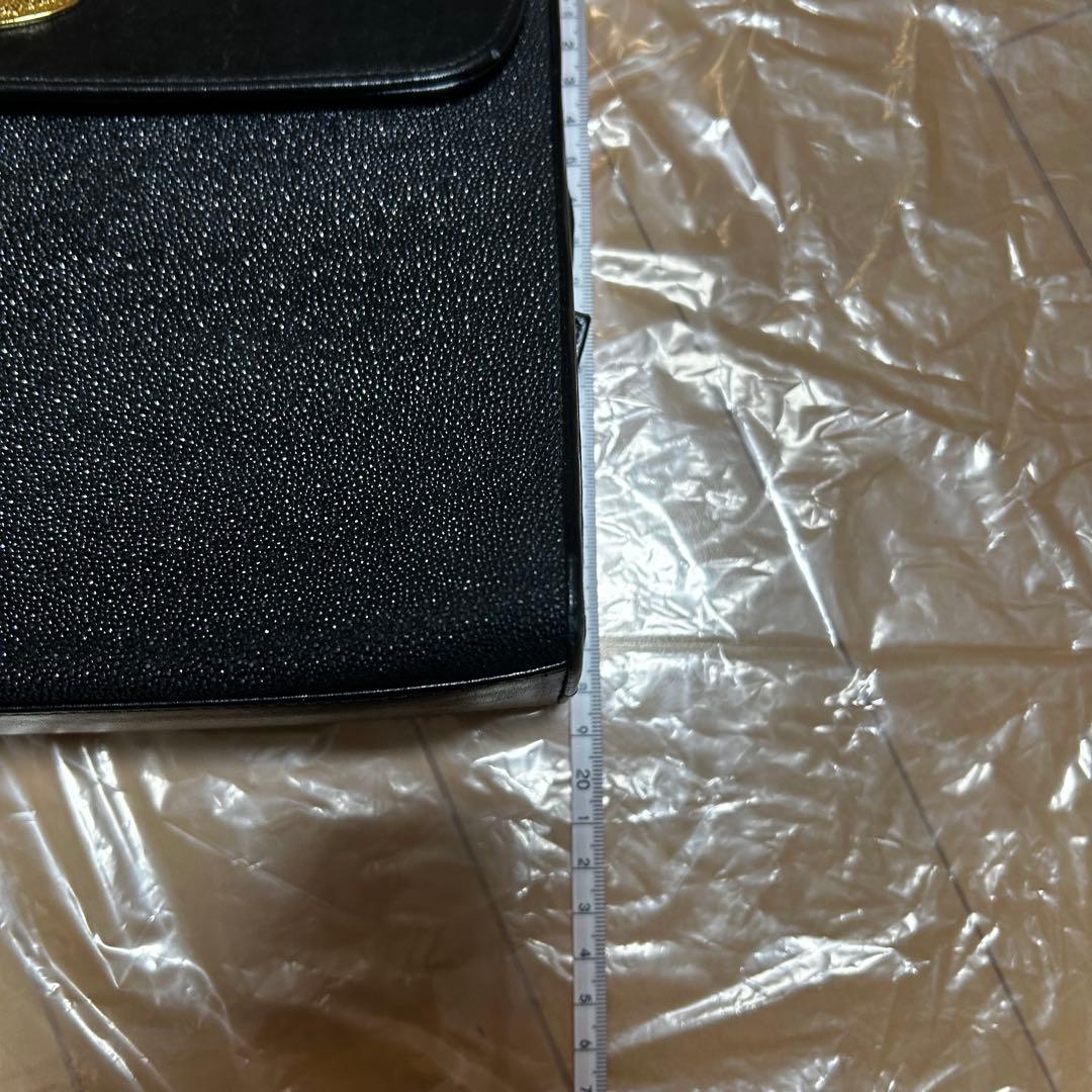 希少　ガルーシャ　エイ革　スクラッチ　ハンドバッグ　ゴールドロゴ