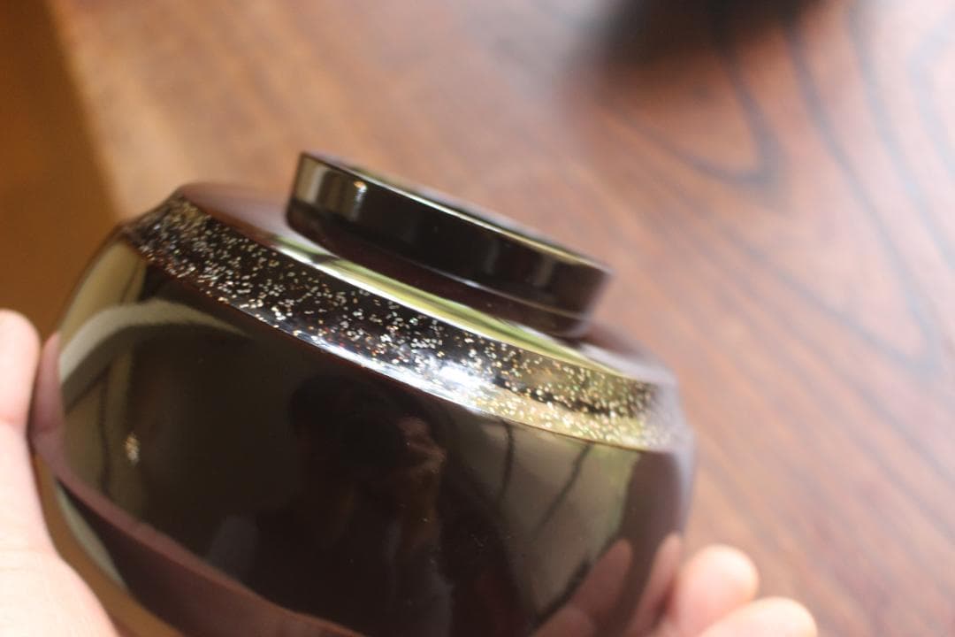 時代逸品！塗分け螺鈿黒漆に風情ある見返小槌蒔絵のお椀2点（検輪島塗蒔絵椀雑煮椀