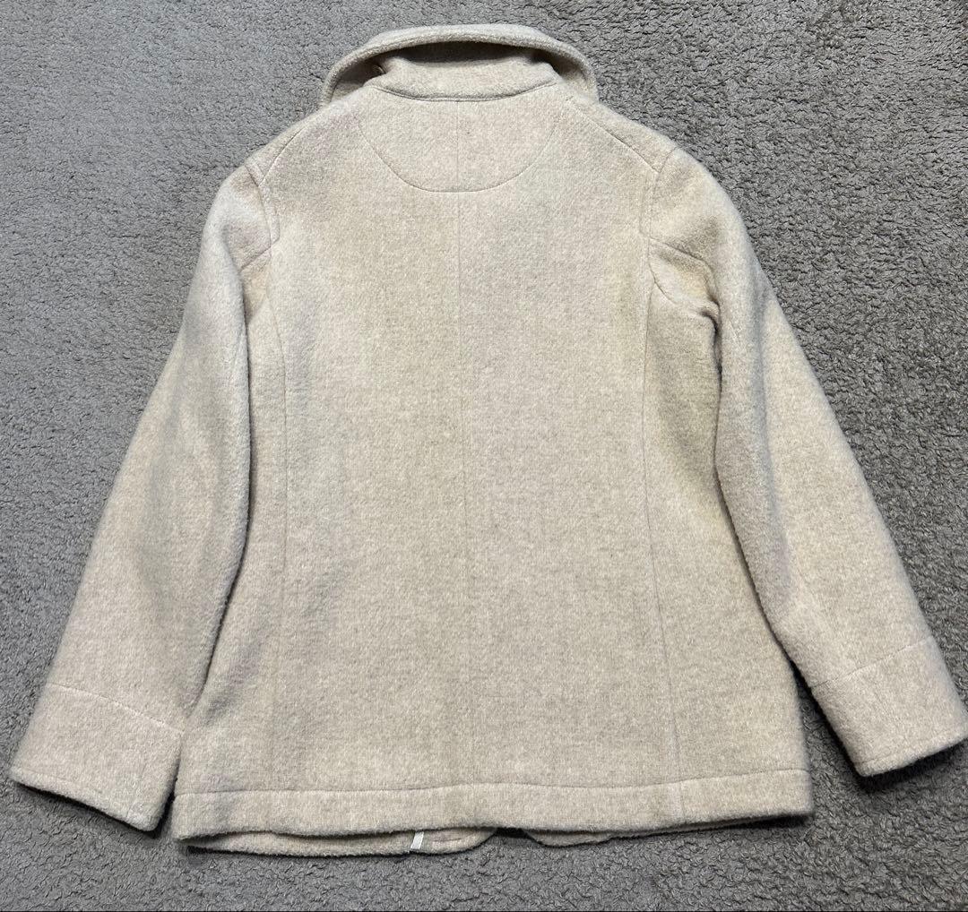 DANTON/ダントン　ウールラウンドカラージャケット　コート　38　ベージュ