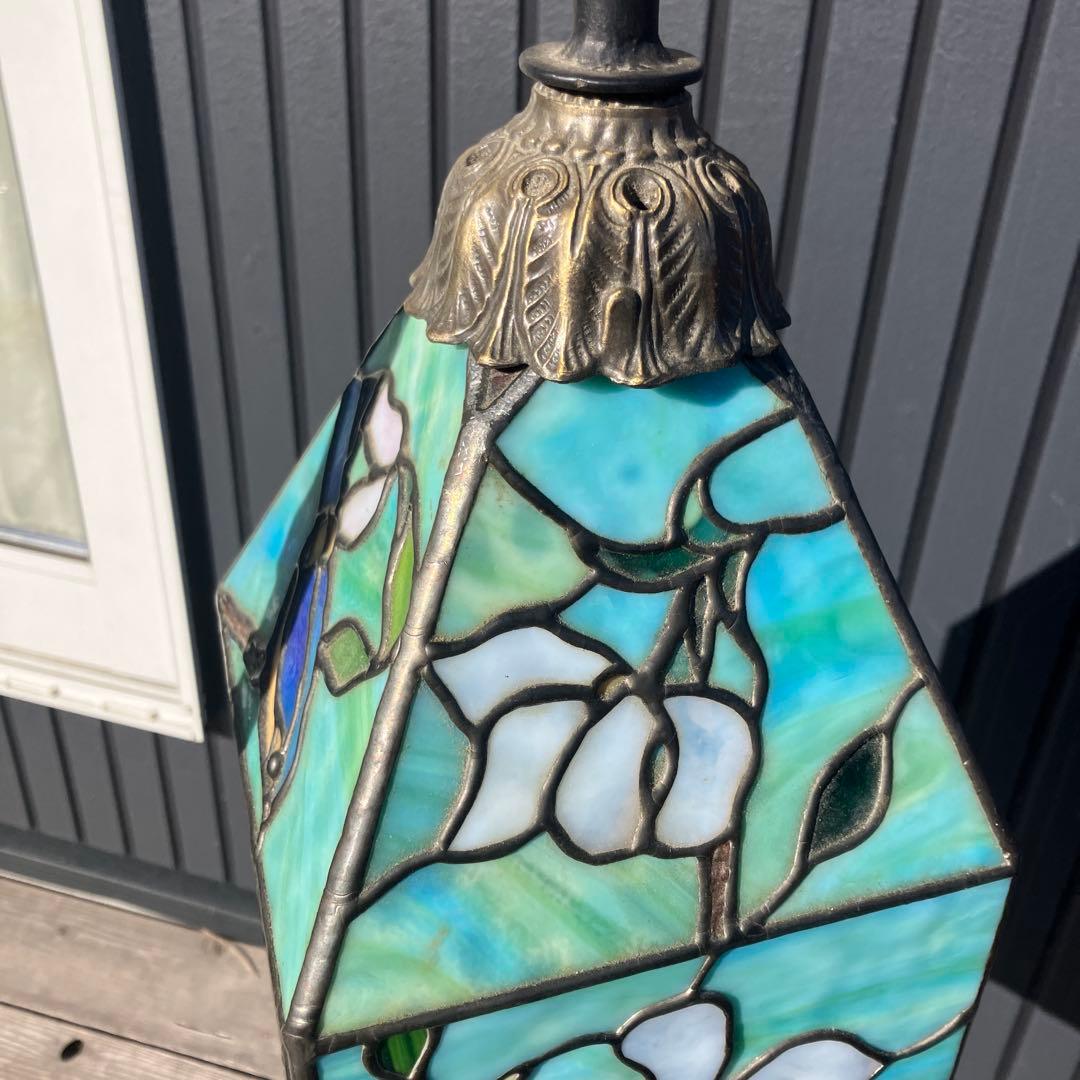 ステンドグラスランプ アイアンスタンド フロアランプ 鳥 花柄 フロアスタンド