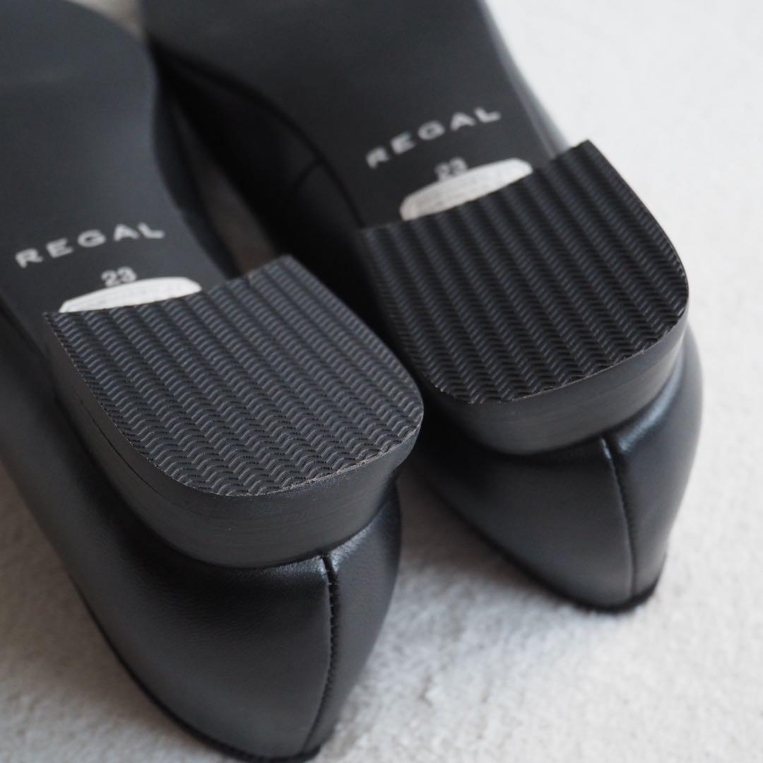 新品 REGAL リーガル バレエシューズ フラットシューズ 黒 23cm