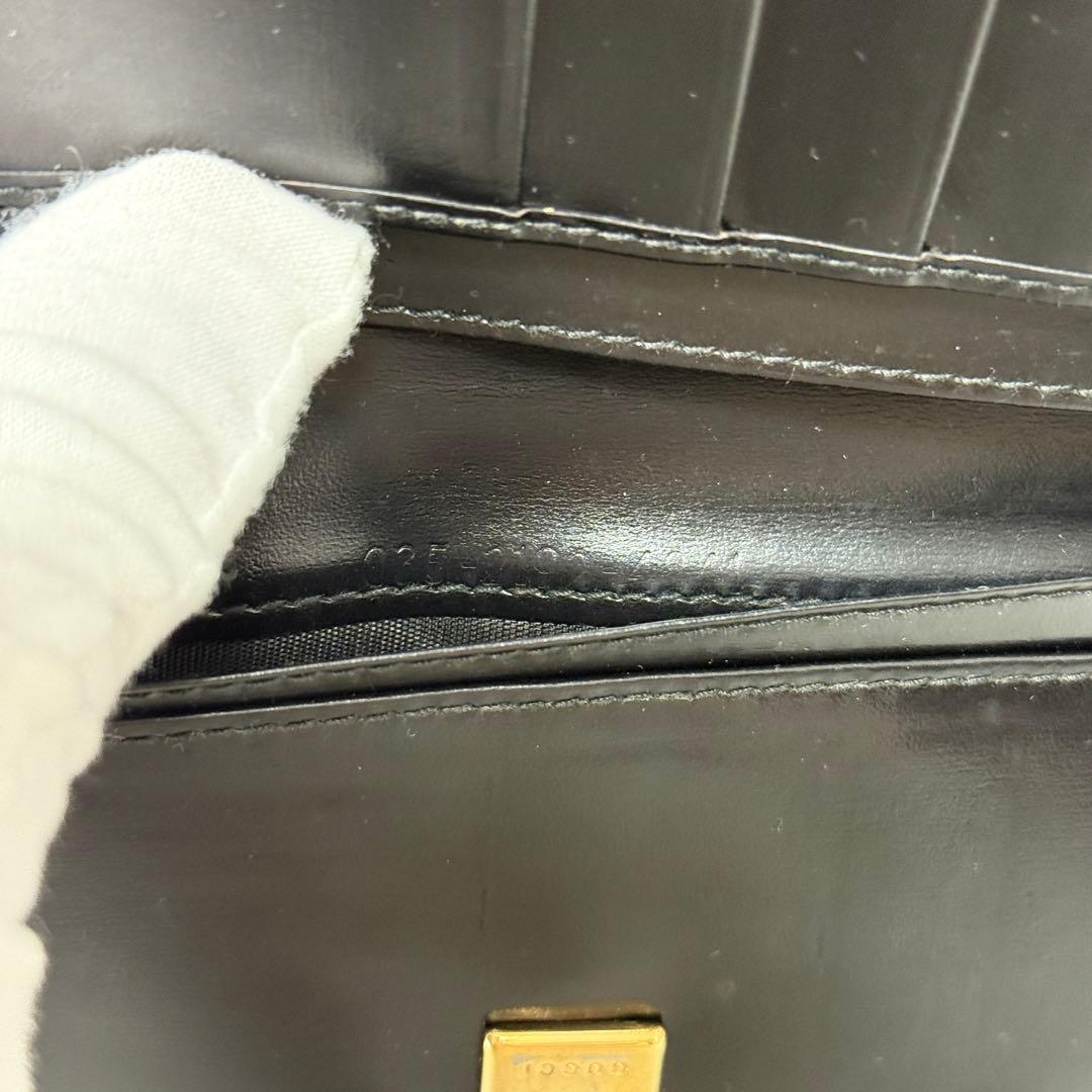 GUCCI グッチ 長財布 ブラック 黒 ロゴ G ロック 金 艶有り