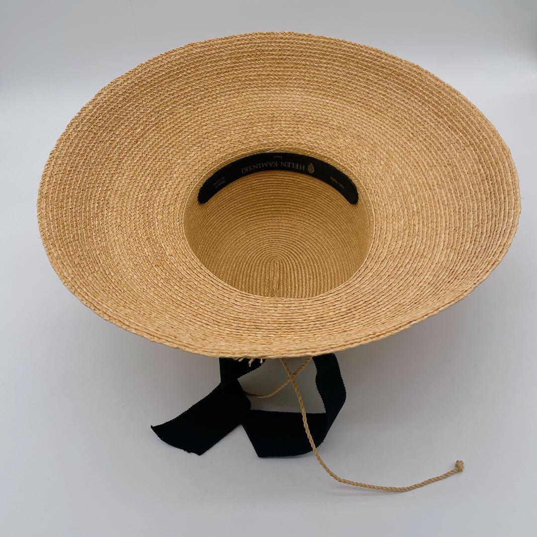 【ヘレンカミンスキー】Newport SB ラフィア 麦わら帽子 ハット リボン