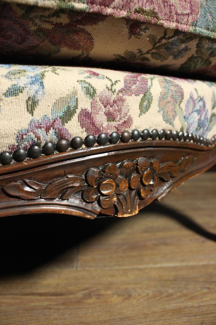 首都圏送無料〜80's アンティーク 花柄　ソファ　2台目　エスハウスインテリア