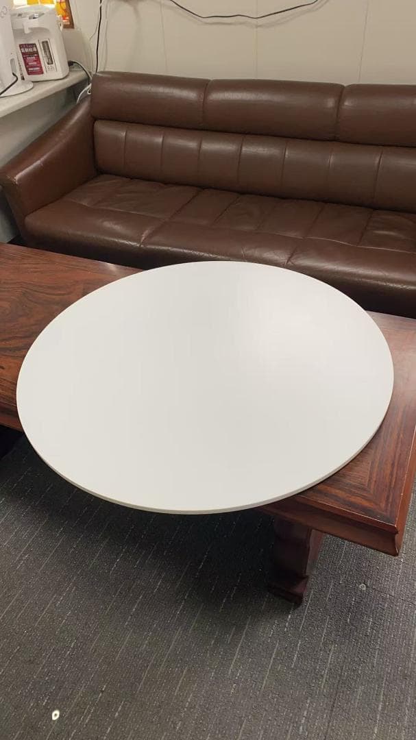 円形ホワイトダイニングテーブル訳あり品　写真をご確認 TBL01-80-03