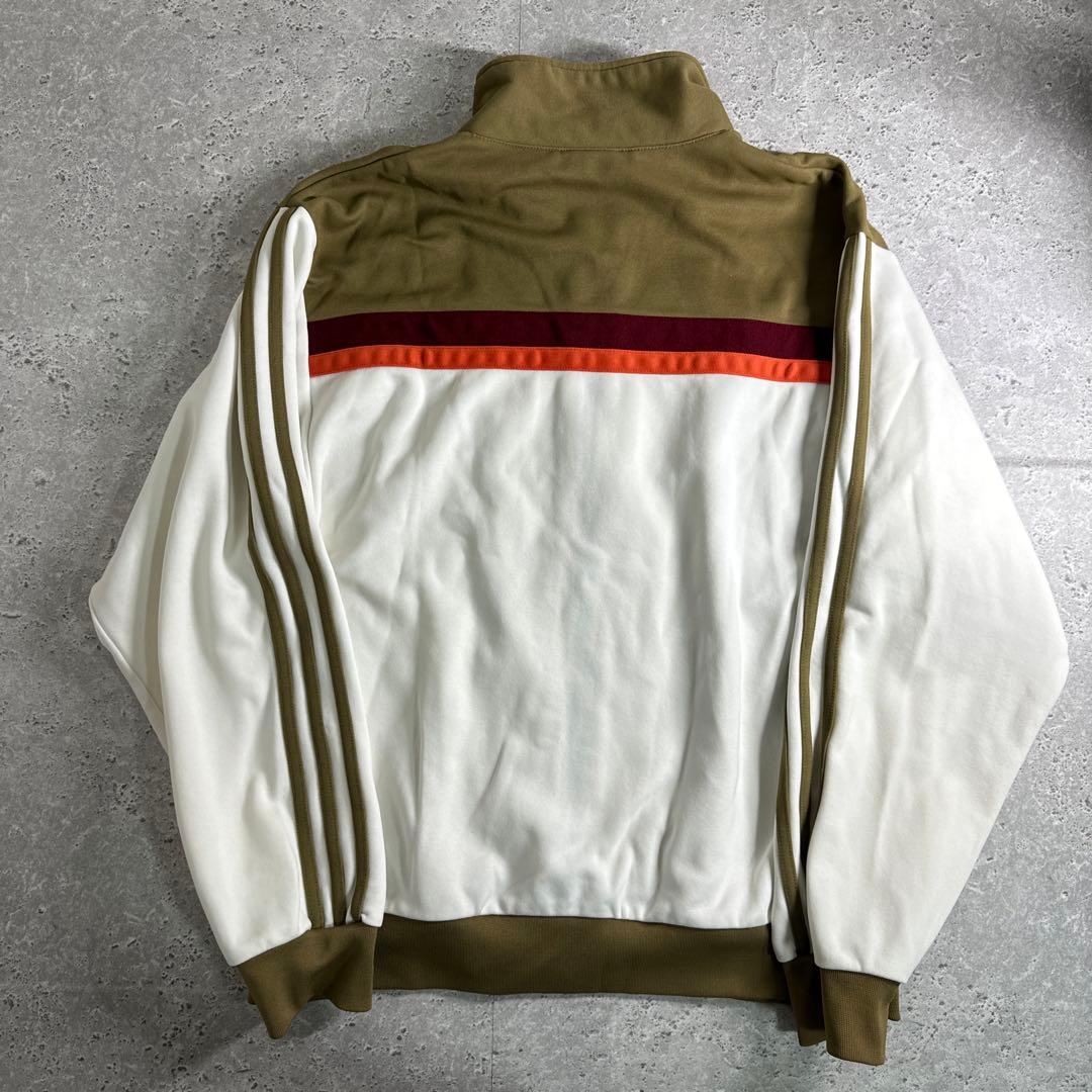 【希少】adidas 90s トラックジャケット 銀タグ ベージュ ホワイト L