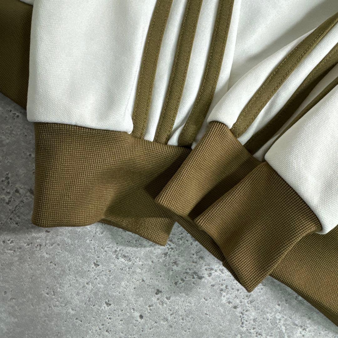 【希少】adidas 90s トラックジャケット 銀タグ ベージュ ホワイト L