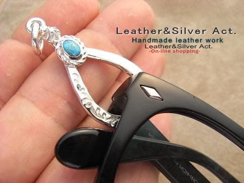 ターコイズ シルバー925　スタッズスター グラスホルダーストラップ　メガネ紐