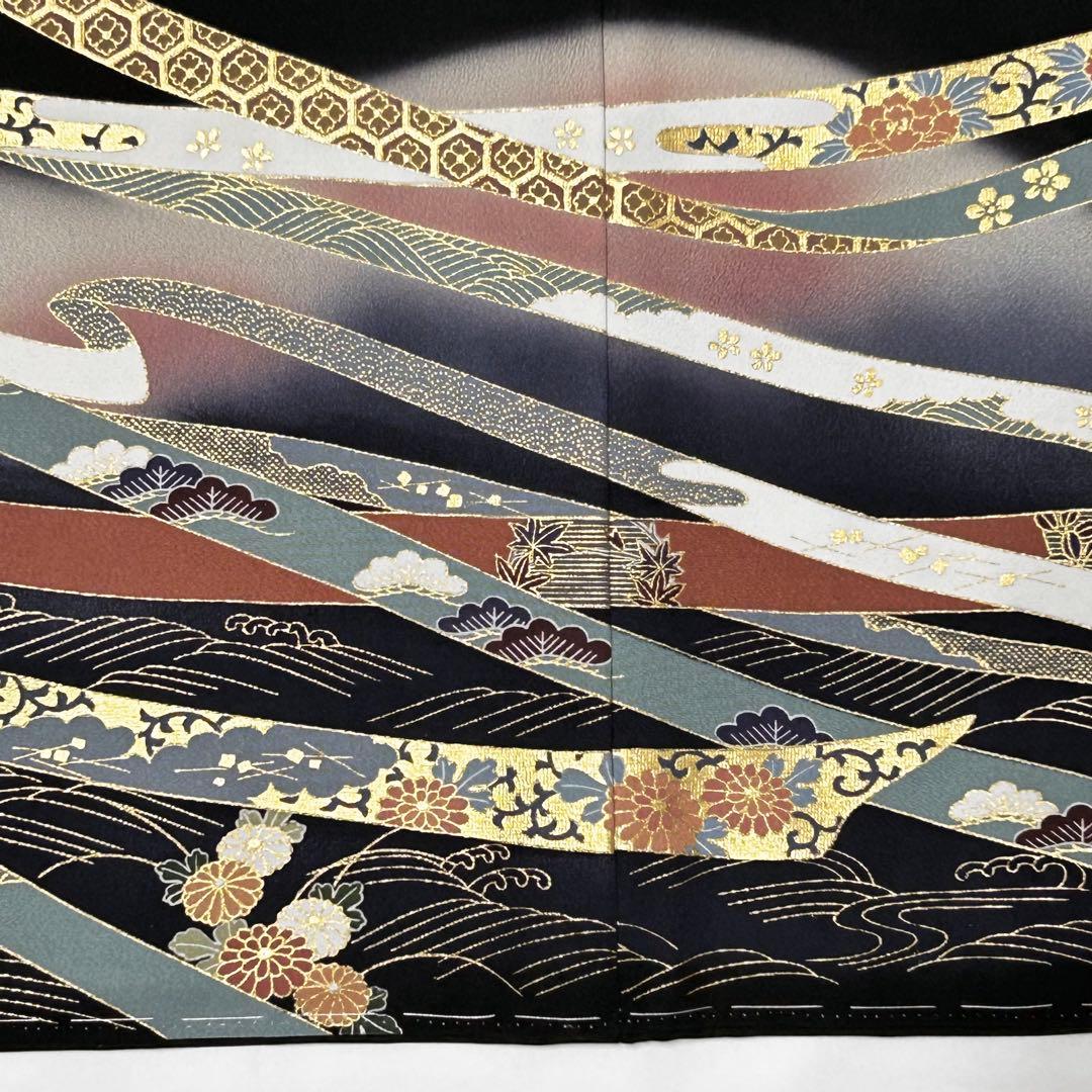 【654】友禅•金箔•金駒刺繍 黒留袖