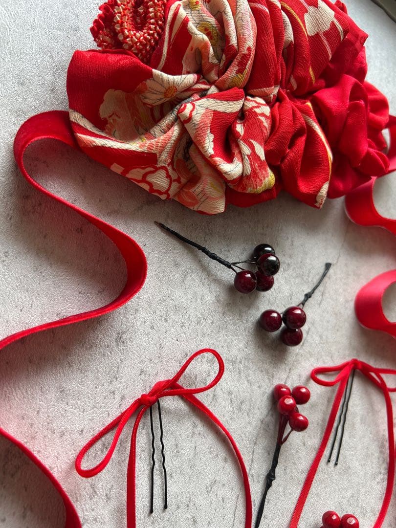 ゆ*う様 七五三　七五三髪飾り　ヘッドドレス　着物髪飾り　リメイク髪飾り　018