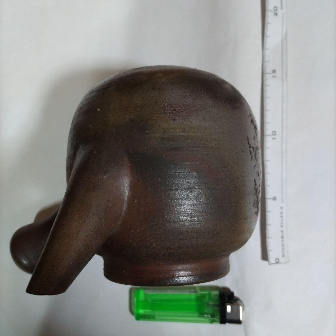 備前焼きの大きな横手急須 榊原芳山