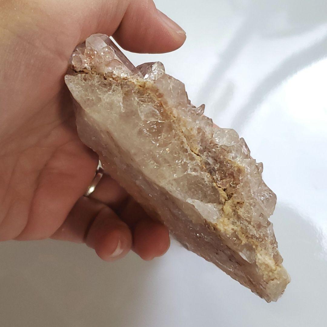 希少色！ピンクマニカラン水晶　クラスター　キラキラ