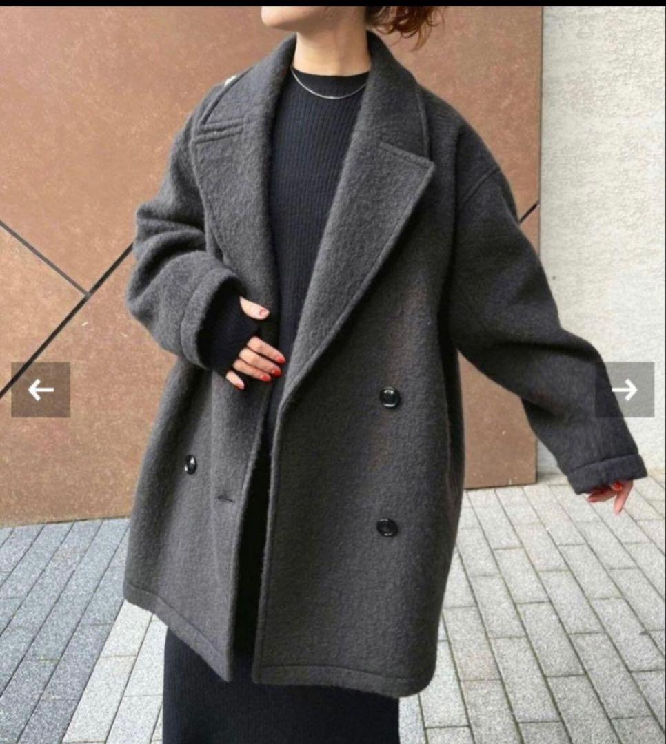 ★美品★【spick&span】ミドルシャギーコート グレー 38