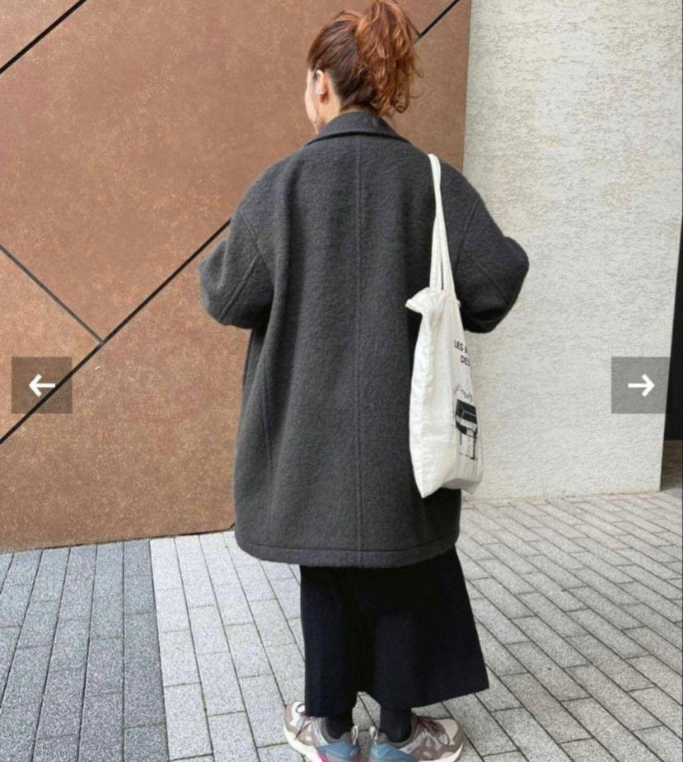 ★美品★【spick&span】ミドルシャギーコート グレー 38