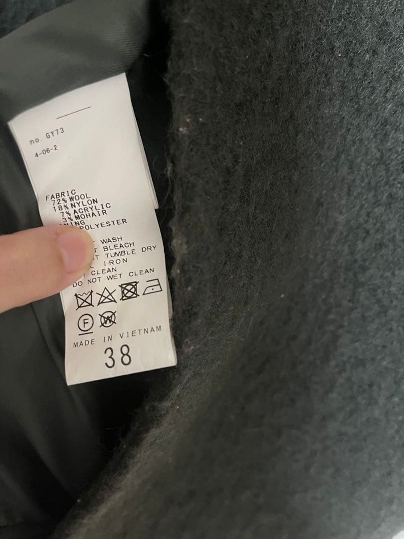 ★美品★【spick&span】ミドルシャギーコート グレー 38