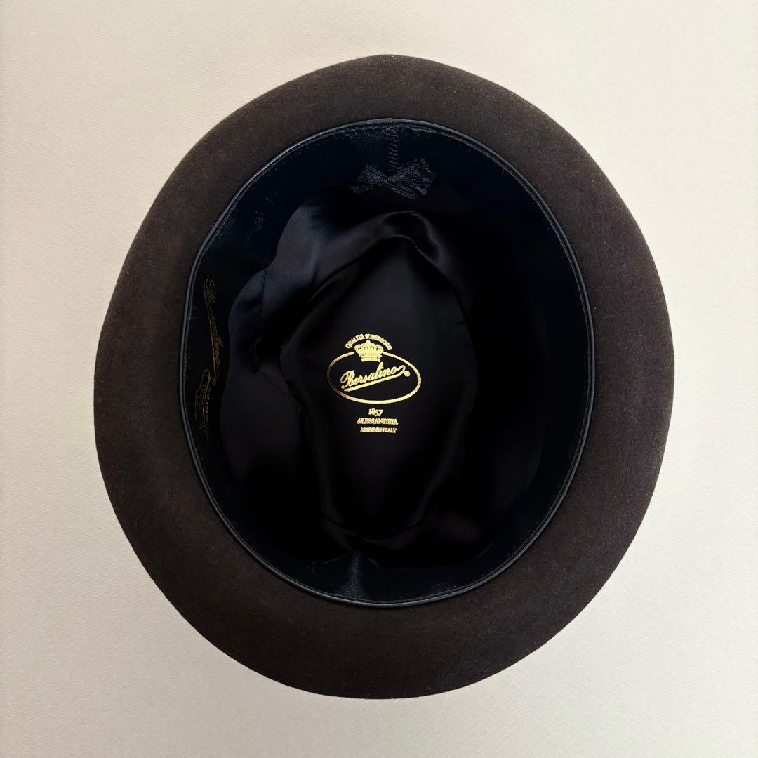 【ボルサリーノ フェルトハット こげ茶】