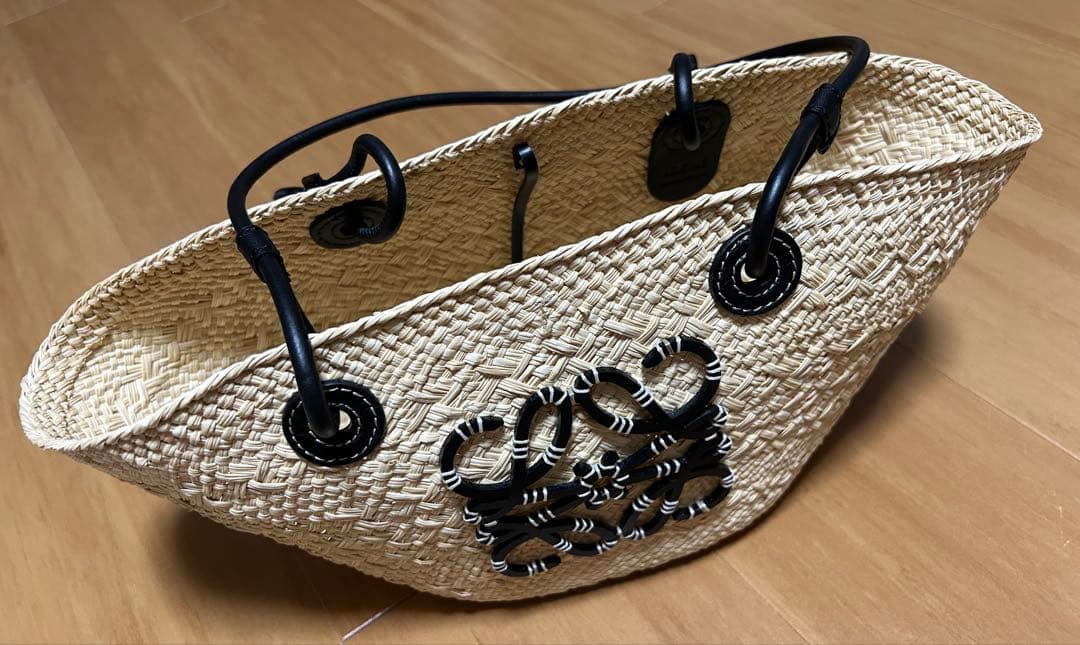 新品★LOEWEアナグラム バスケットバッグ スモール（イラカヤシ&カーフ）