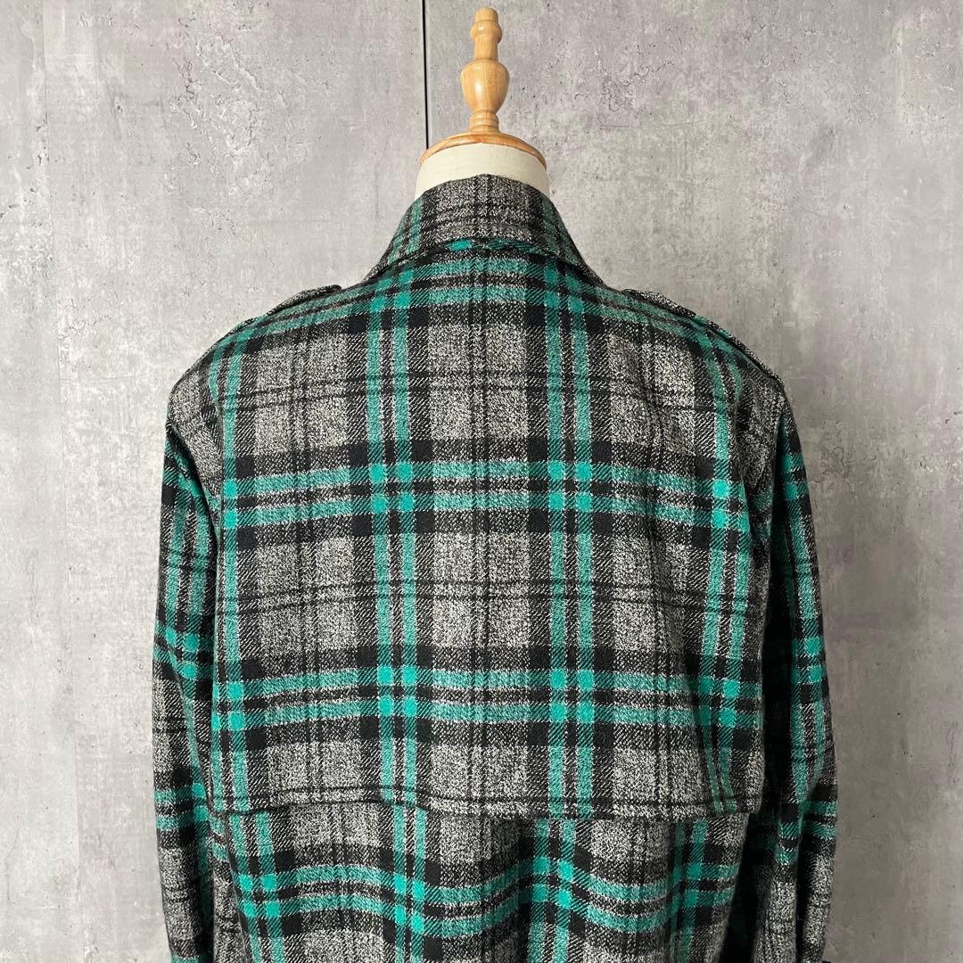 クリスチャンディオール ツイード チェック柄 ウール テーラード ジャケット