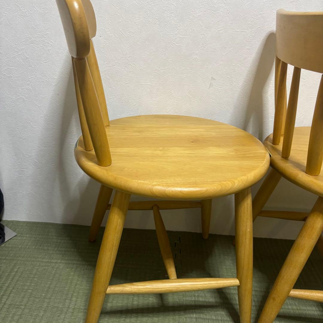 【希少】ミキモク 木製ダイニングチェア 2脚セット
