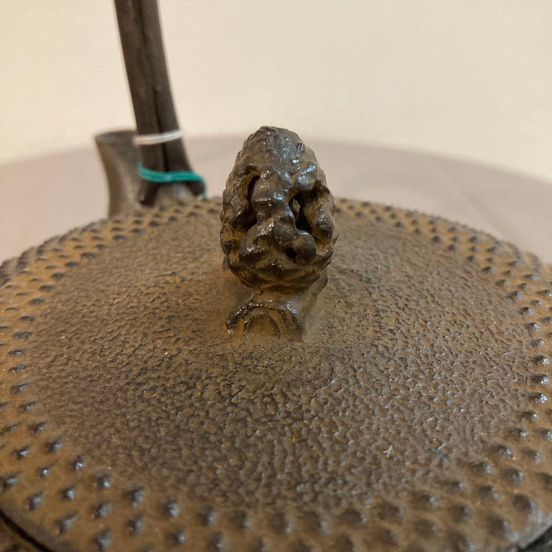 未使用　南部鉄瓶 成龍堂鋳造所・及川光正氏/齋峰作　 別製平南部型アラレ2.3L