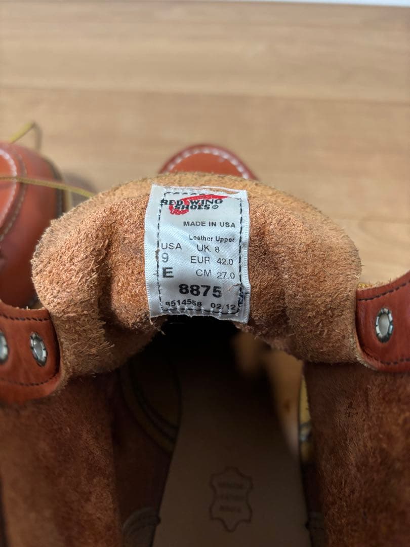 Red wing 8875　27cm　専用オイル付