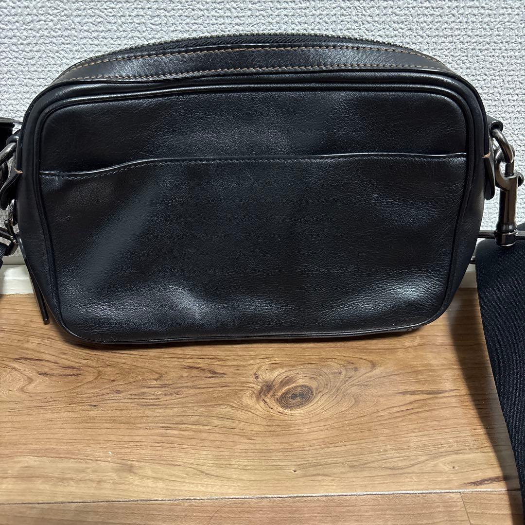 COACH コーチ　ブラックレザー ショルダーバッグ